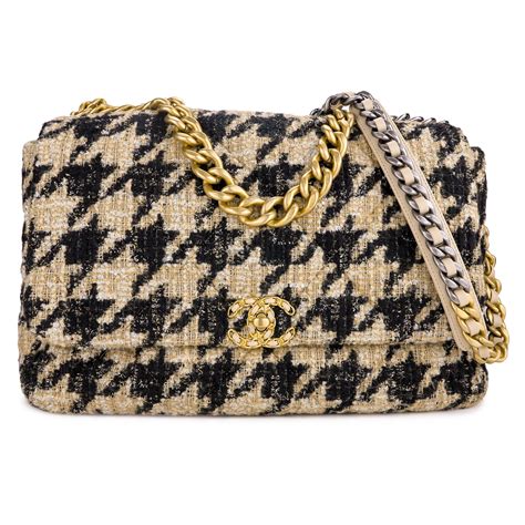 chanel 19 houndstooth bag|chanel bag 19 price.